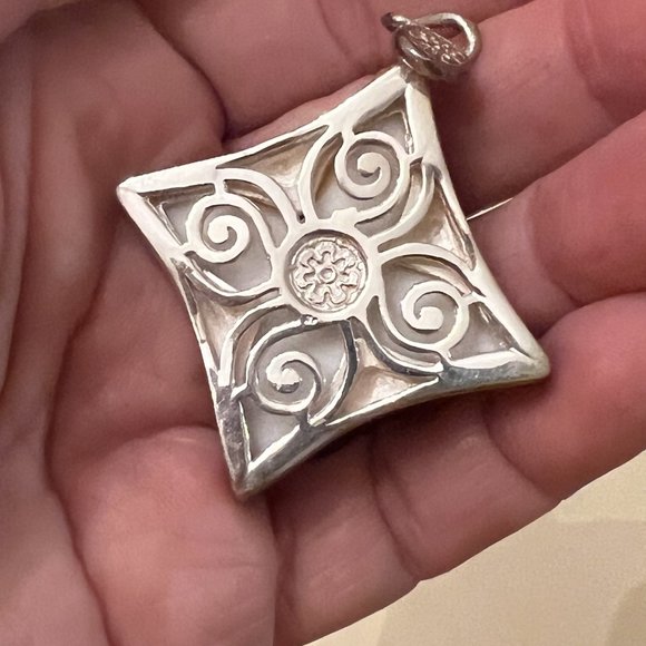 *Murano Glass Millefiori Pendant Sterling Silver 925 Authentic Italy Import, NEW - Picture 2 of 7